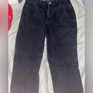 plain black jeans from hollister , worn only once! they are high rise mom jeans!
